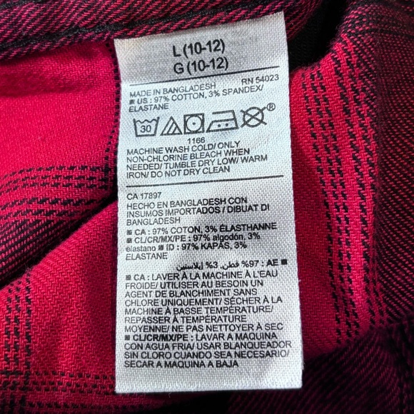 Set Of 2 Boys Different Brands Long Sleeve Flannel Shirt Size L 10-12 Multicolor - Picture 8 of 8